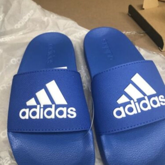 adidas Kids Adilette Shower Slide, Blue New - Picture 5 of 5